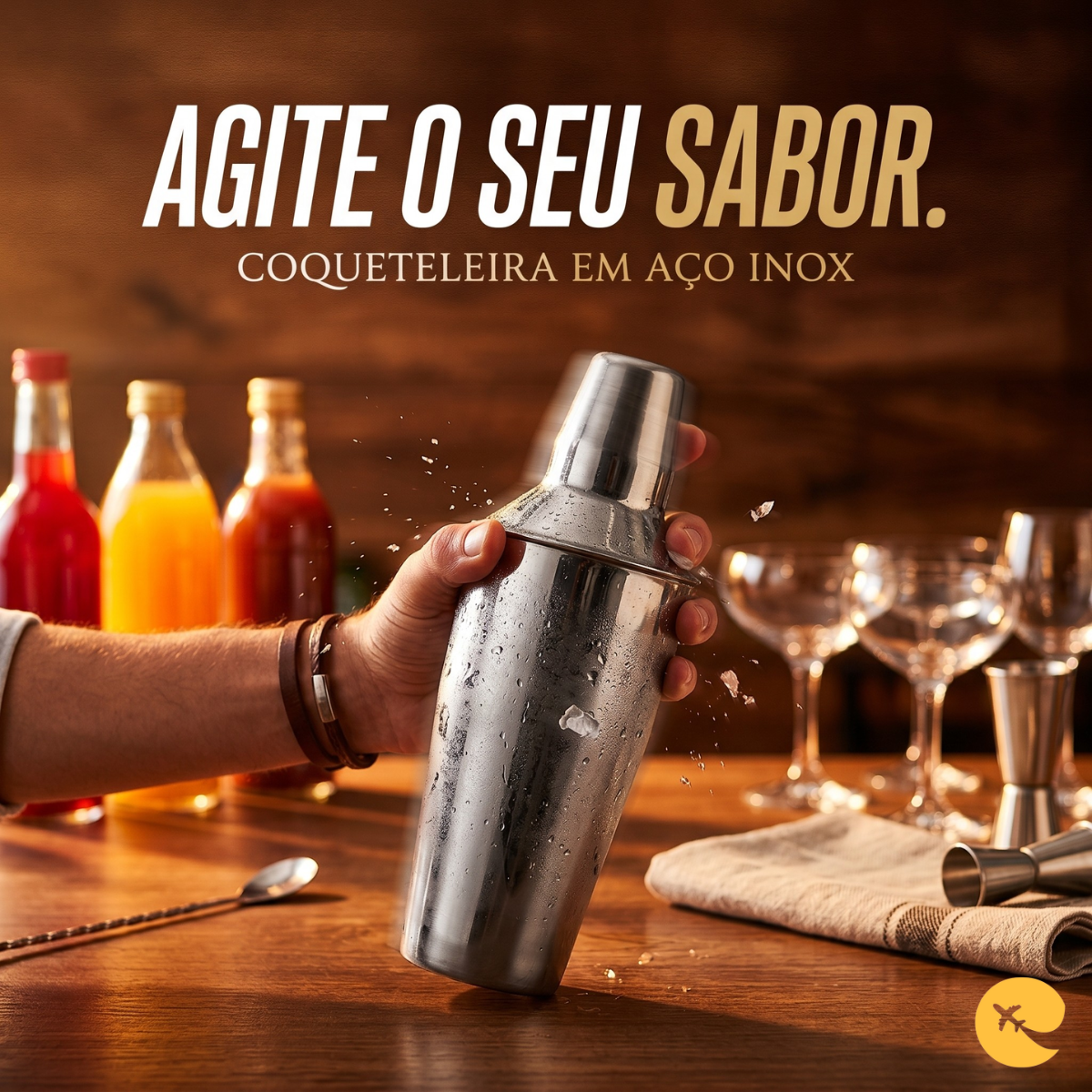 COQUETELEIRA EM AÇO INOX