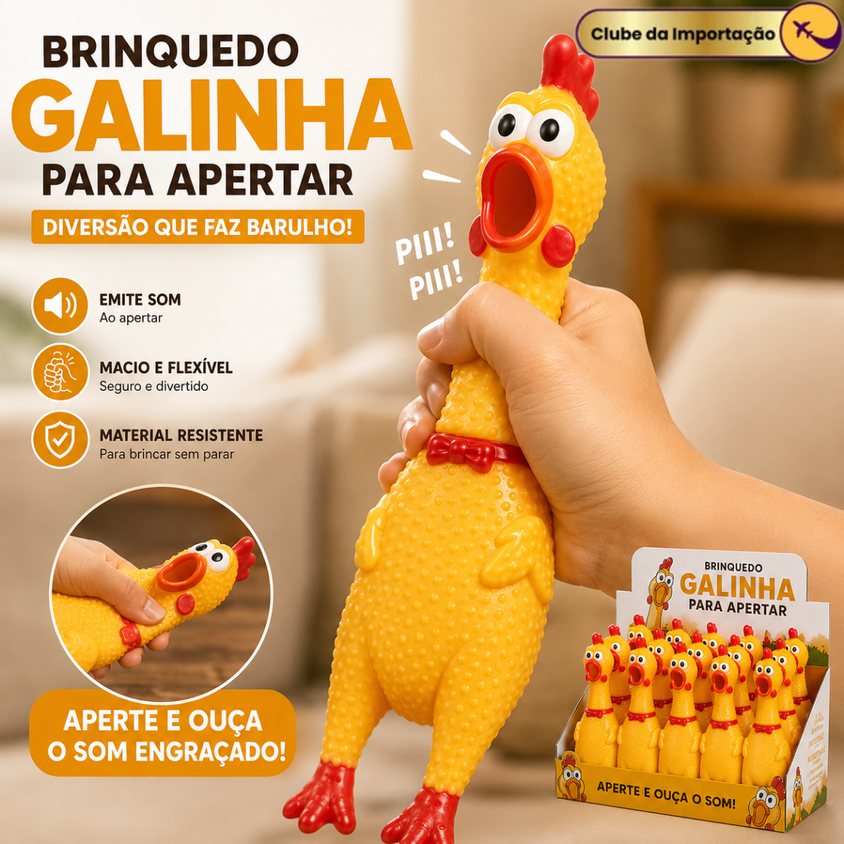 BRINQUEDO DE GALINHA PARA APERTAR