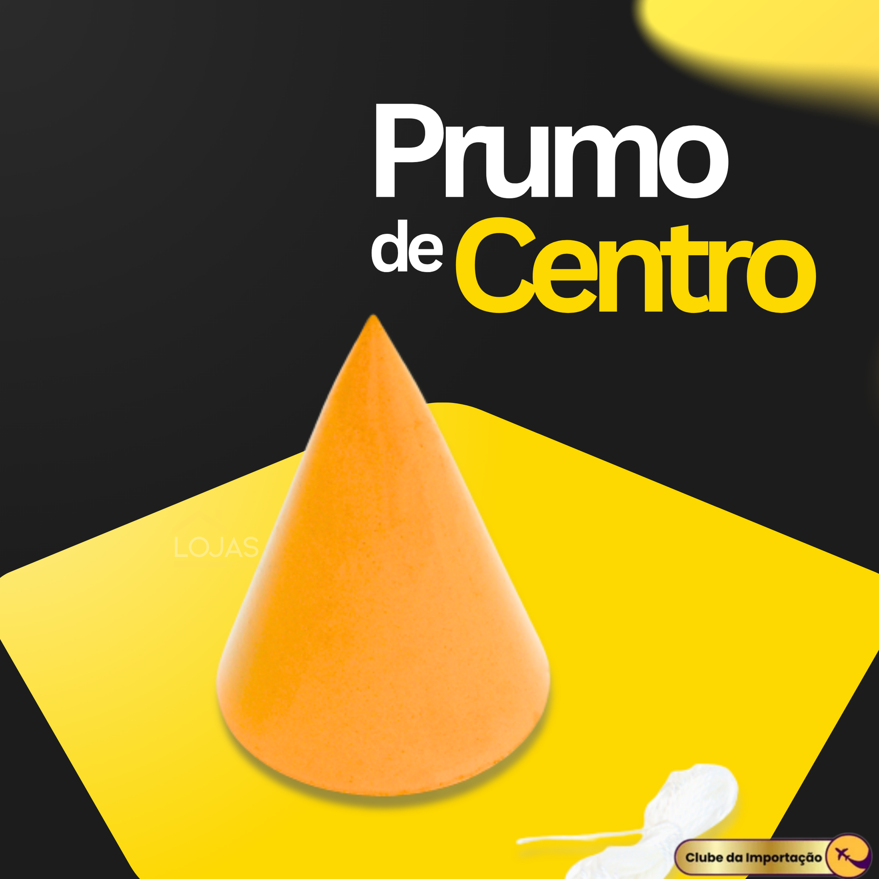 Prumo De Centro Metal Sólido Preciso Pião 300g Para Obra