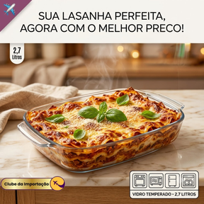 ASSADEIRA DE VIDRO COM ALÇA 2,7L