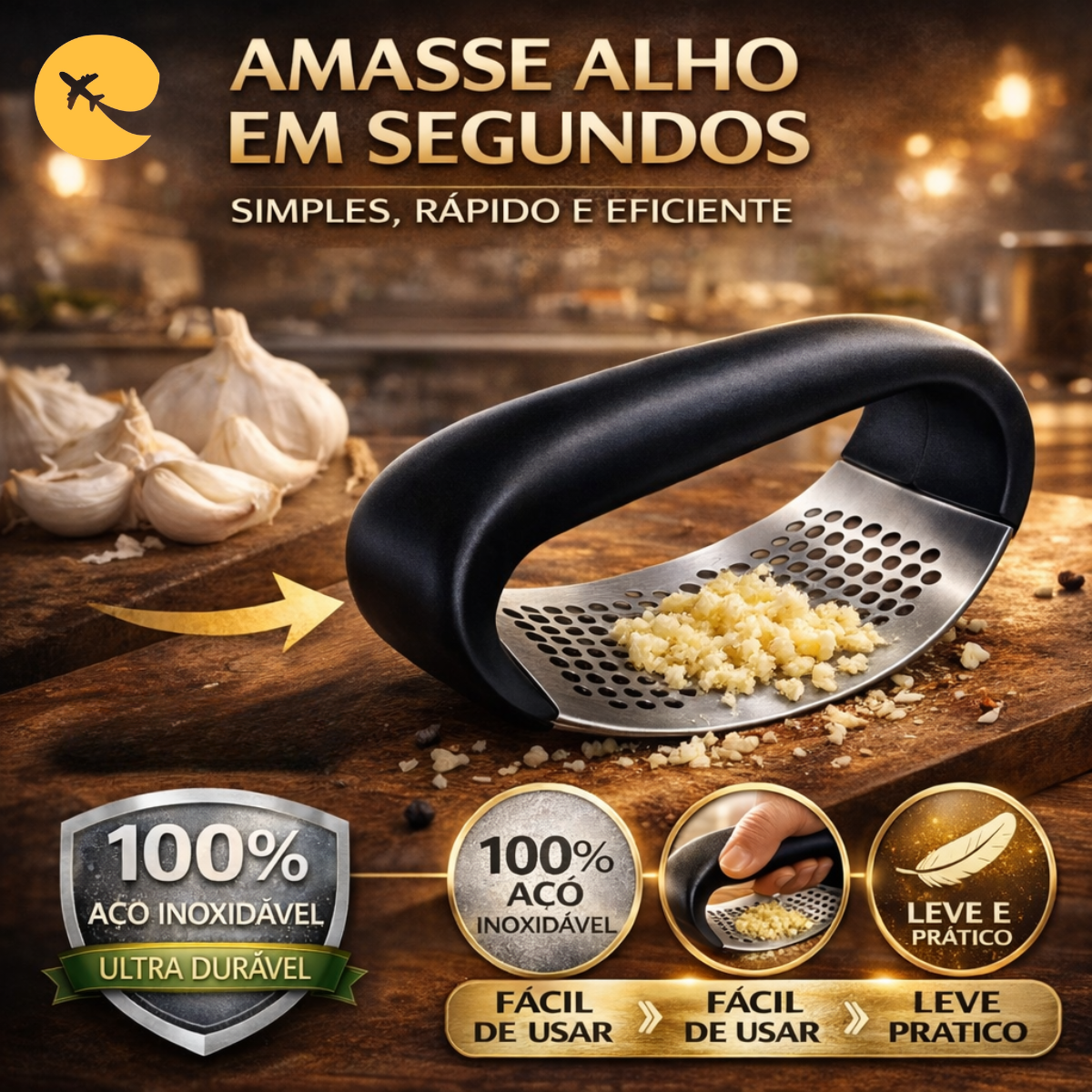 Amassador De Alho D/ Inox