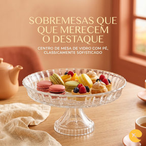 CENTRO DE MESA COM PE VIDRO