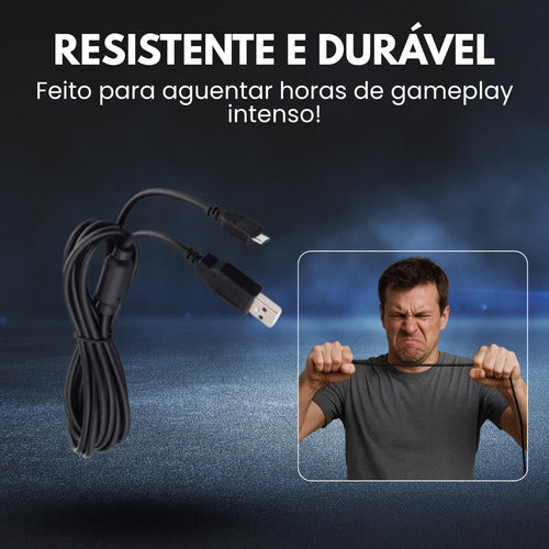 Cabo Carregador Para Controle Ps4 Micro Usb V8 Resistente