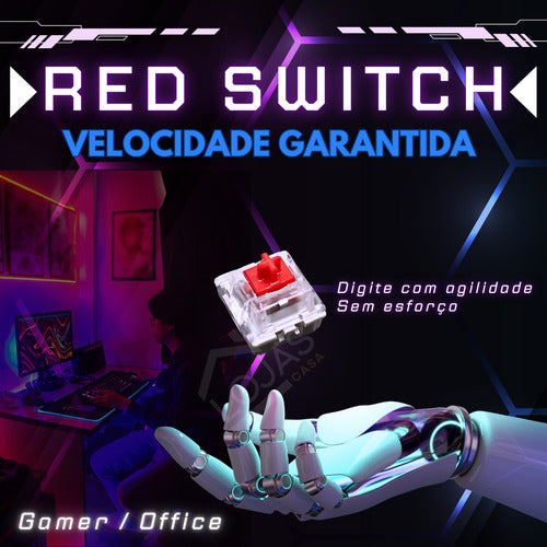 Teclado Gamer Rgb Red ou Blue Swith Mecânico Para Pc Xbox Ps5 Setup
