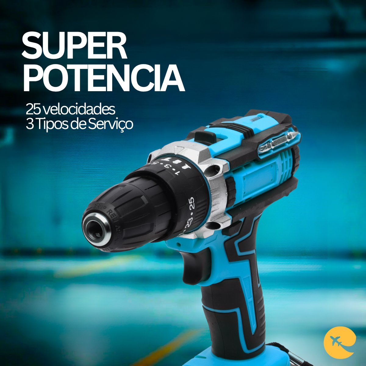 Super Parafusadeira Furadeira De Impacto Sem Fio Potente 21v