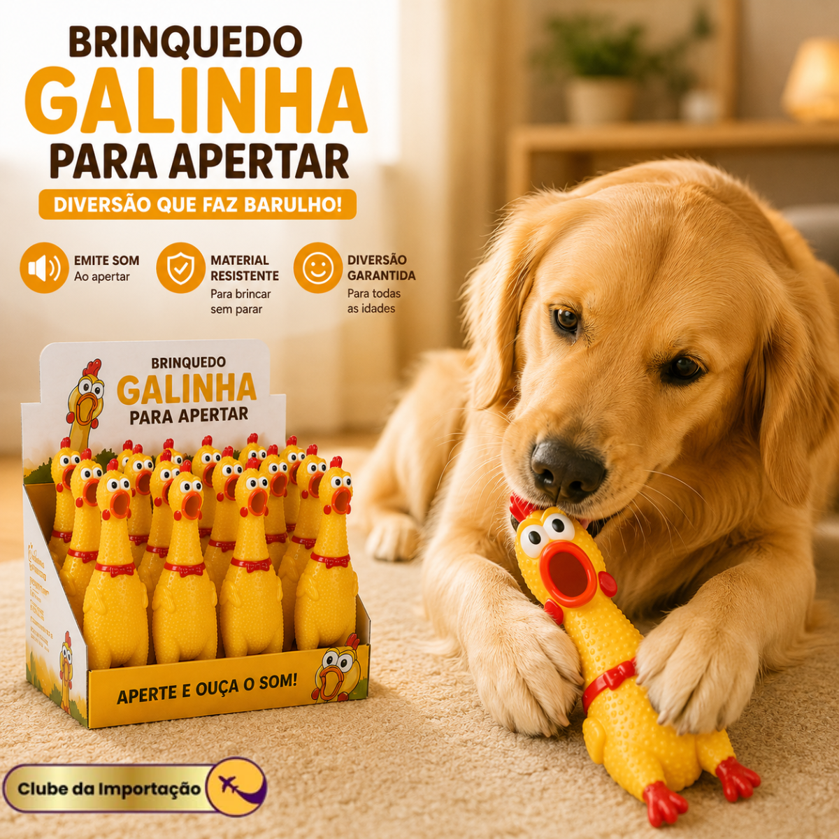 BRINQUEDO DE GALINHA PARA APERTAR
