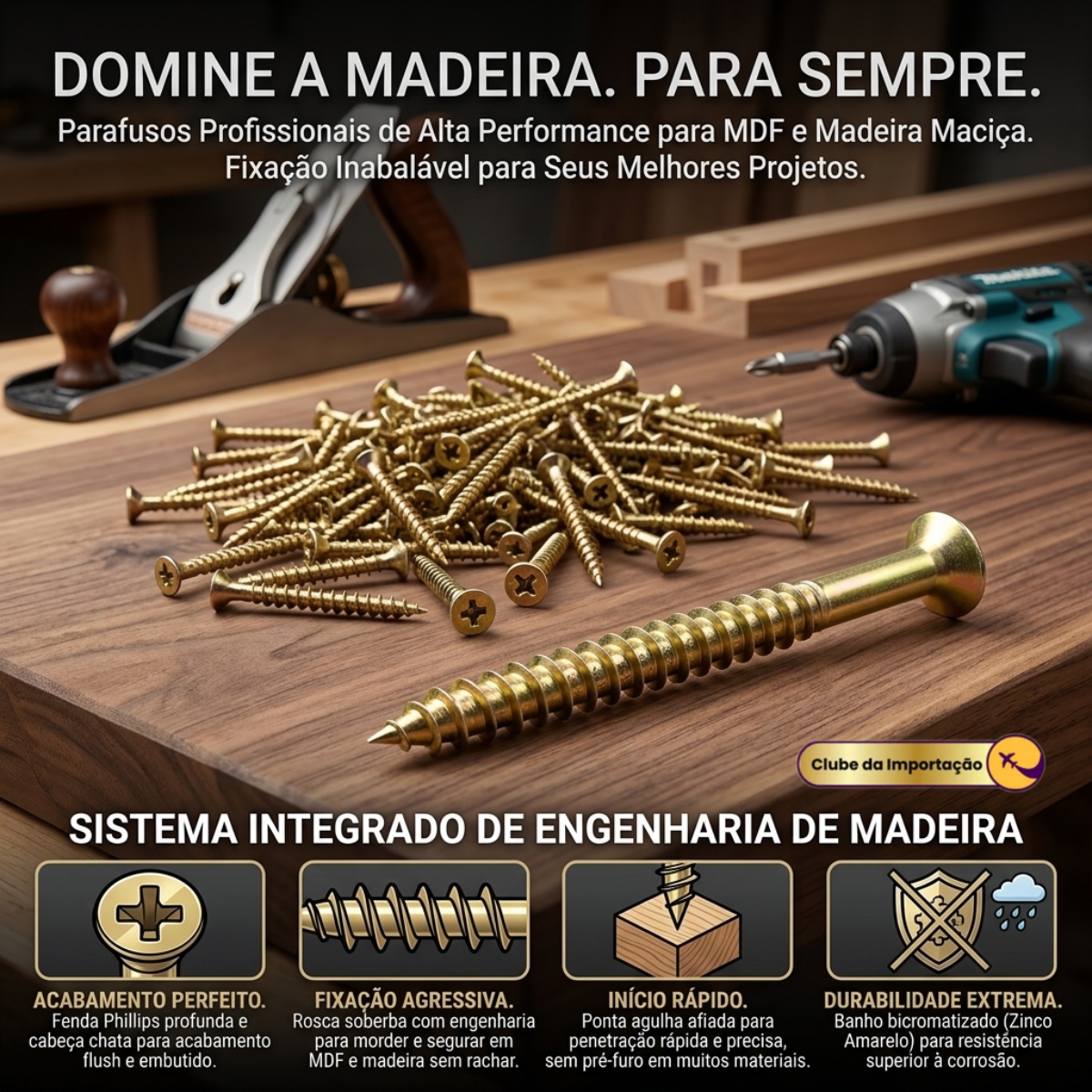 Parafuso Philips Cabeça Chata 100 pcs  3,5mm x 25mm