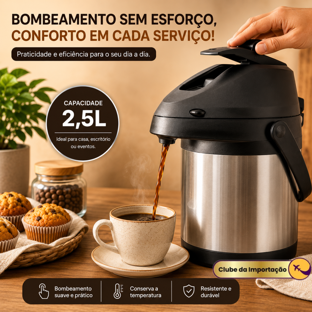 GARRAFA TERMICA HOTELEIRA 2,5L