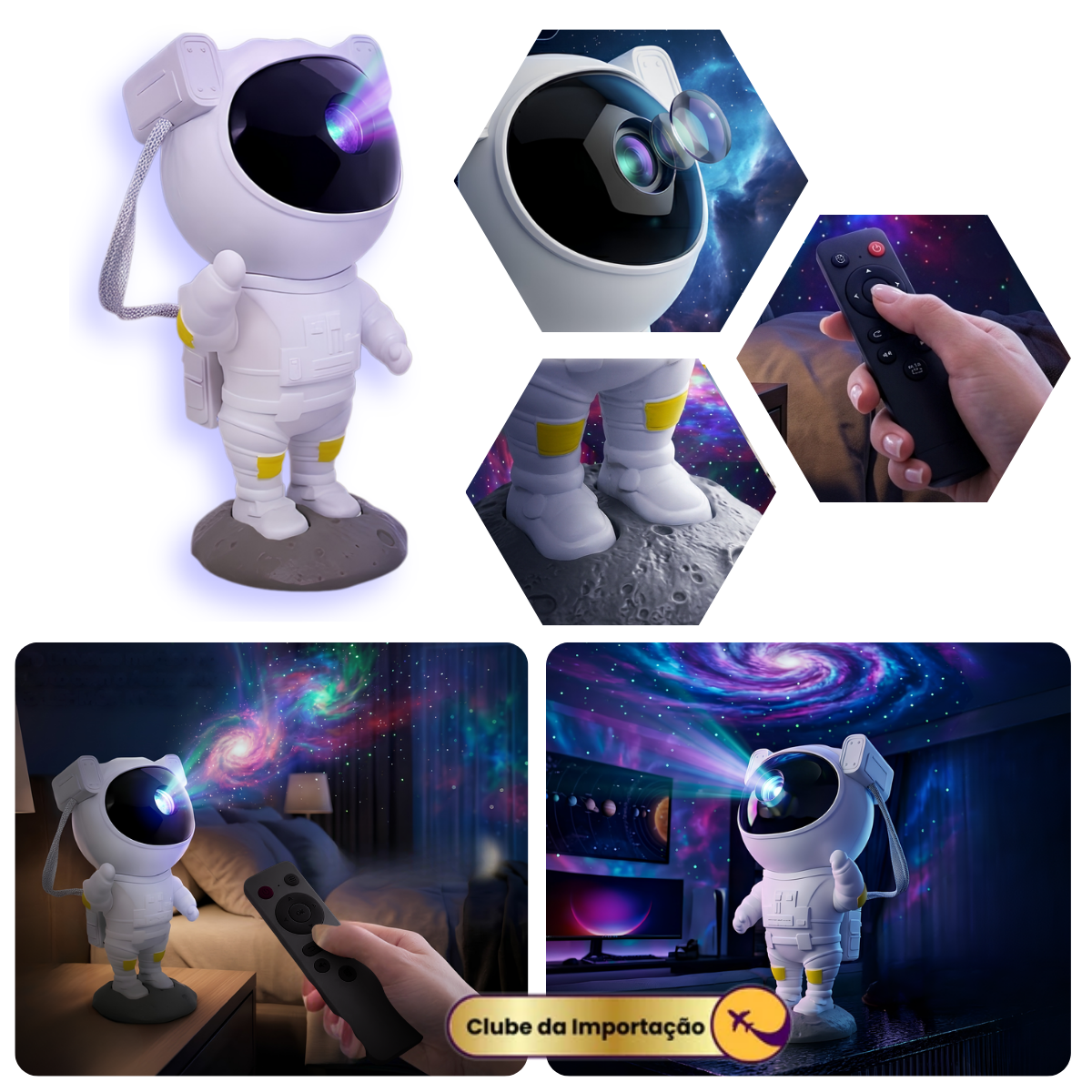 LAMPADA DE PROJEÇAO ASTRONAUTA