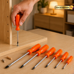 KIT CHAVE FENDA + PHILLIPS (08PCS)