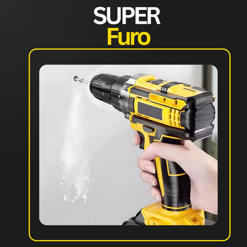 Super Parafusadeira Furadeira De Impacto Sem Fio Potente 21v