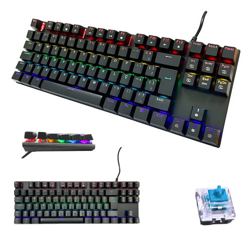 Teclado Gamer Rgb Red ou Blue Swith Mecânico Para Pc Xbox Ps5 Setup