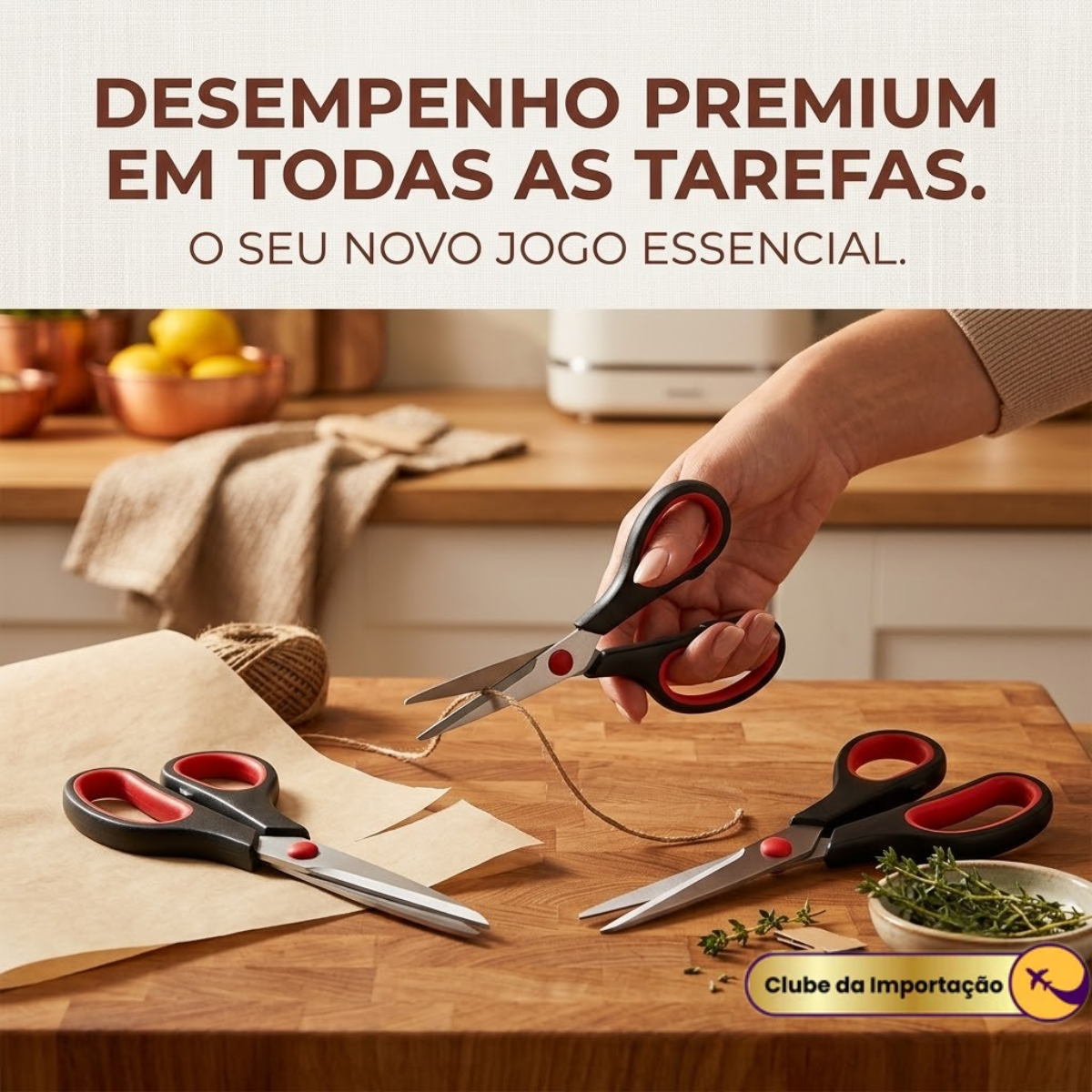 Kit Tesoura Multiuso 3Pçs