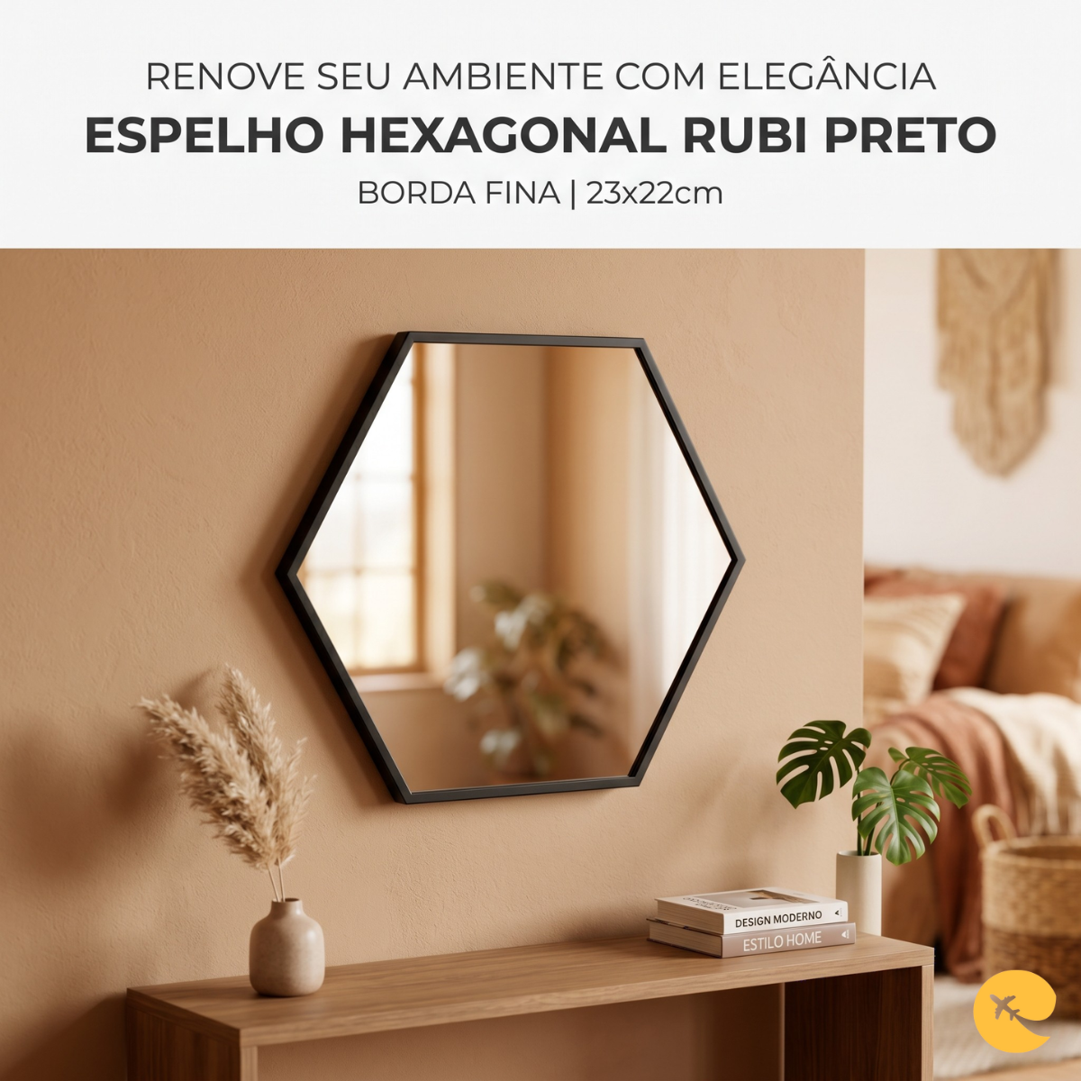 ESPELHO DECORATIVO RUBI PRETO