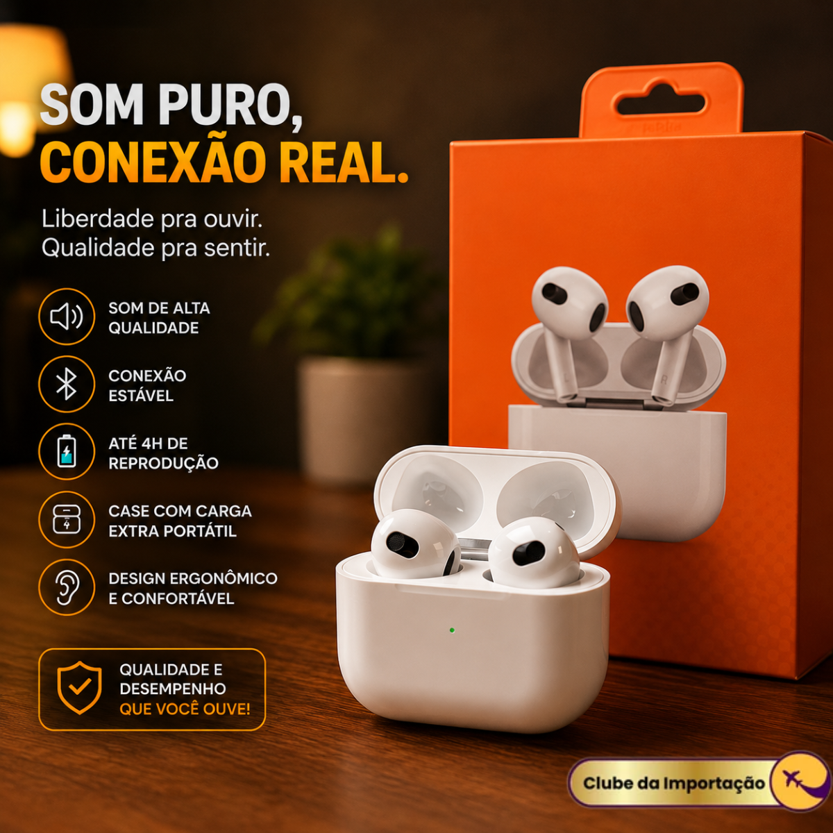 FONE DE OUVIDO SEM FIO TWS