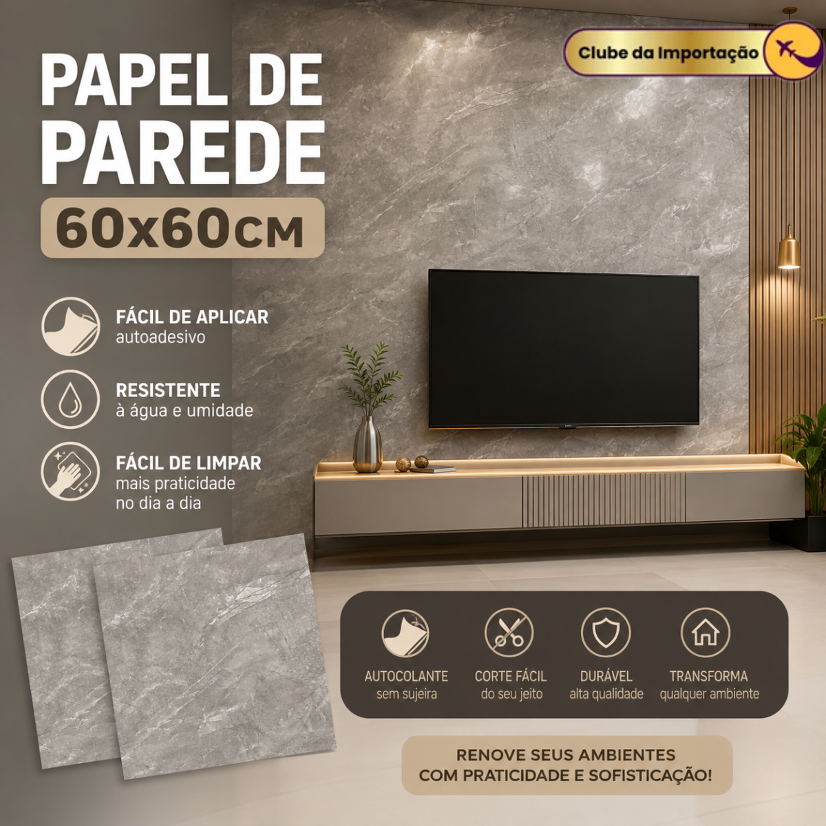 PAPEL DE PAREDE 60X60CM