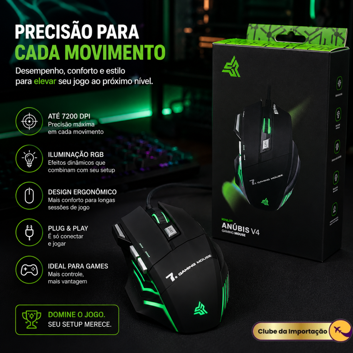 MOUSE GAMER ANÚBIS V4