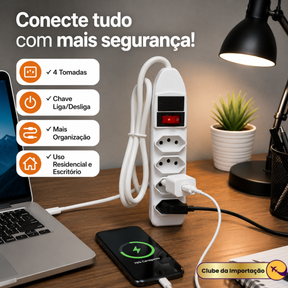 REGUA EXTENSAO 4 TOMADAS