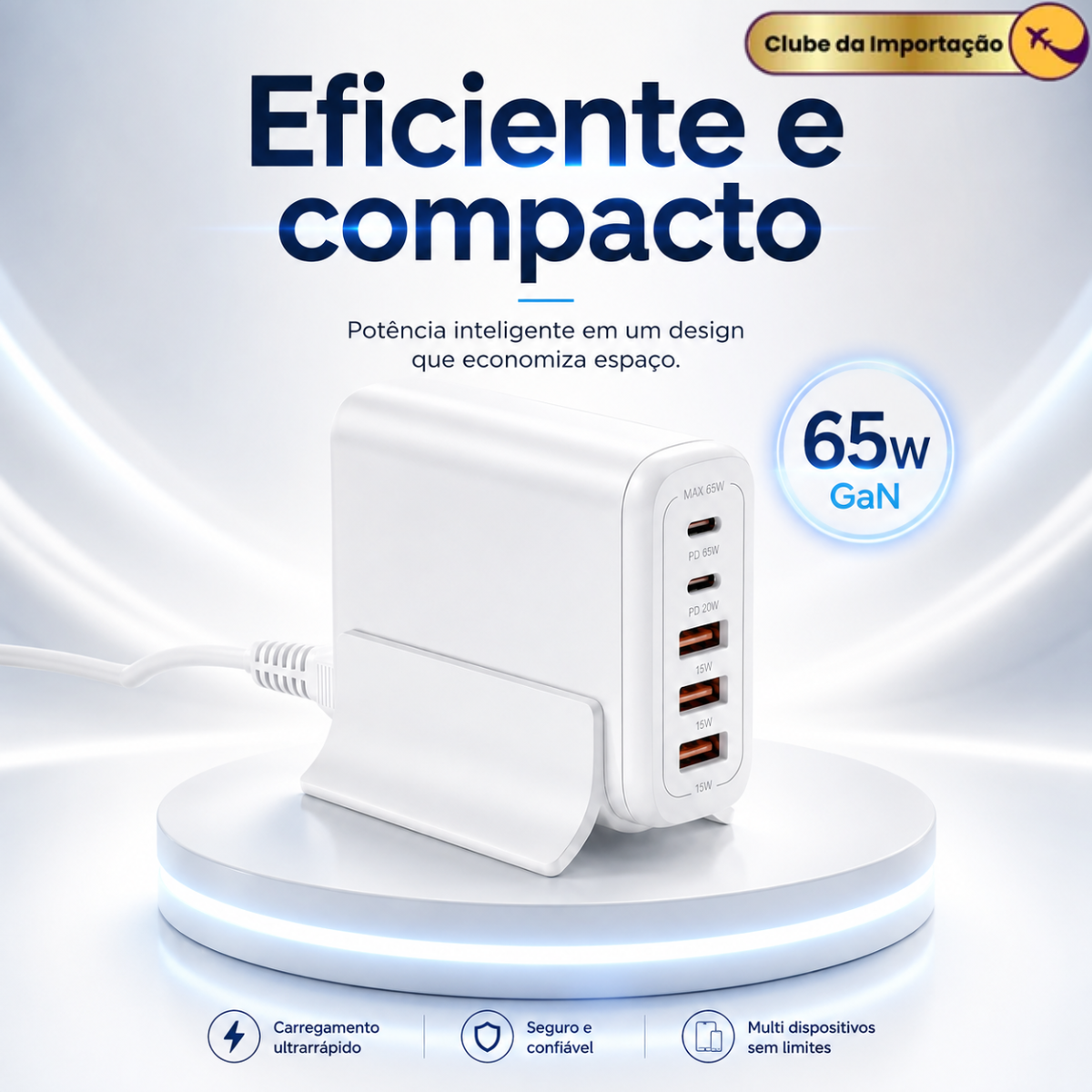Fonte Estação De Carga Para Macbook E Notebook Galaxy Book Branco