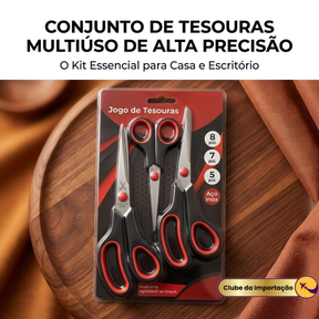 Kit Tesoura Multiuso 3Pçs