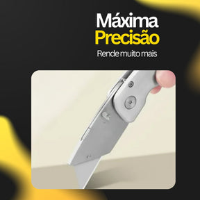 Estilete Dobrável Portátil 5 Lâminas Profissional Leve Bolso
