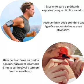 Fone De Ouvido Tipo Brinco Bluetooth Sem Fio Recebe Ligações