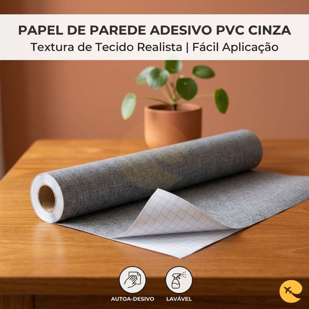 PAPEL DE PAREDE ADESIVO EM PVC 45CM*5CM