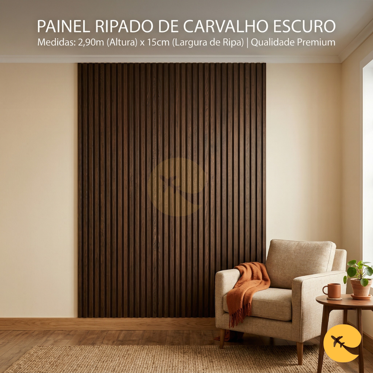 PAINEL RIPADO DE CARVALHO ESCURO