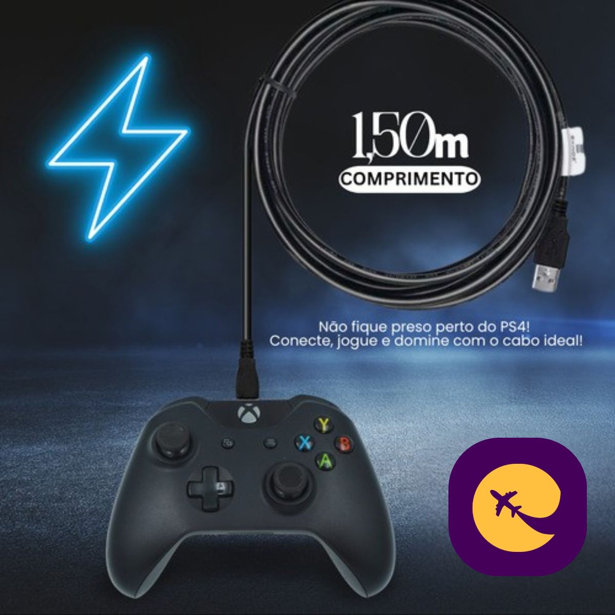 Cabo Carregador Para Controle Ps4 Micro Usb V8 Resistente
