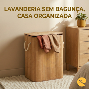 CESTO DE ROUPA BAMBU GRANDE