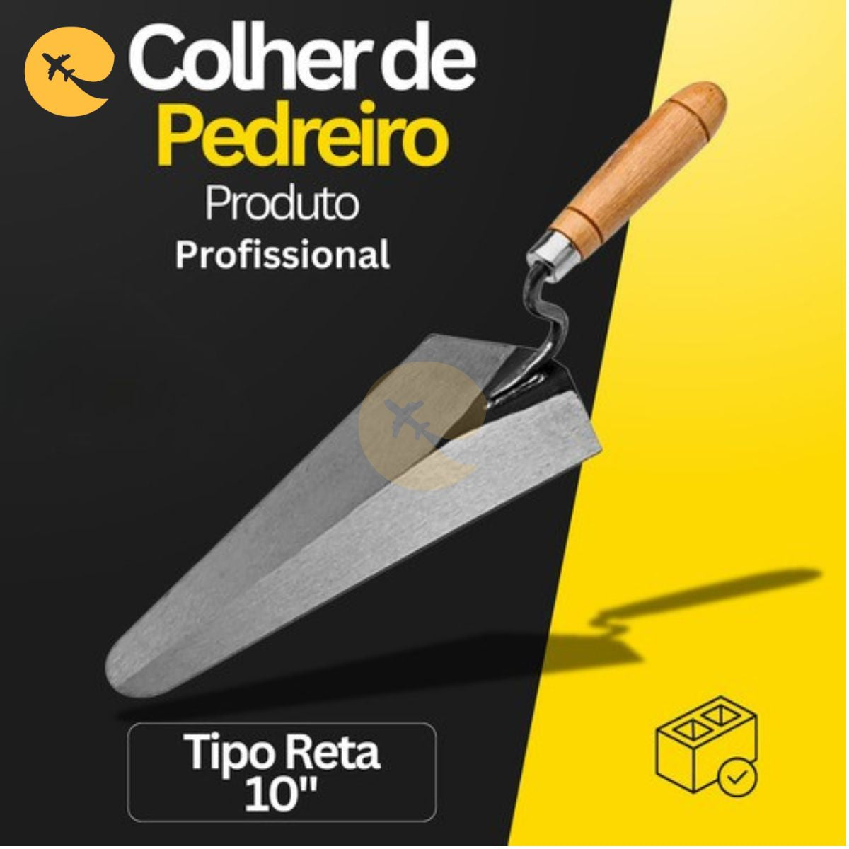 Colher De Pedreiro Jardim Canteiro Reta 10  Aço Profissional