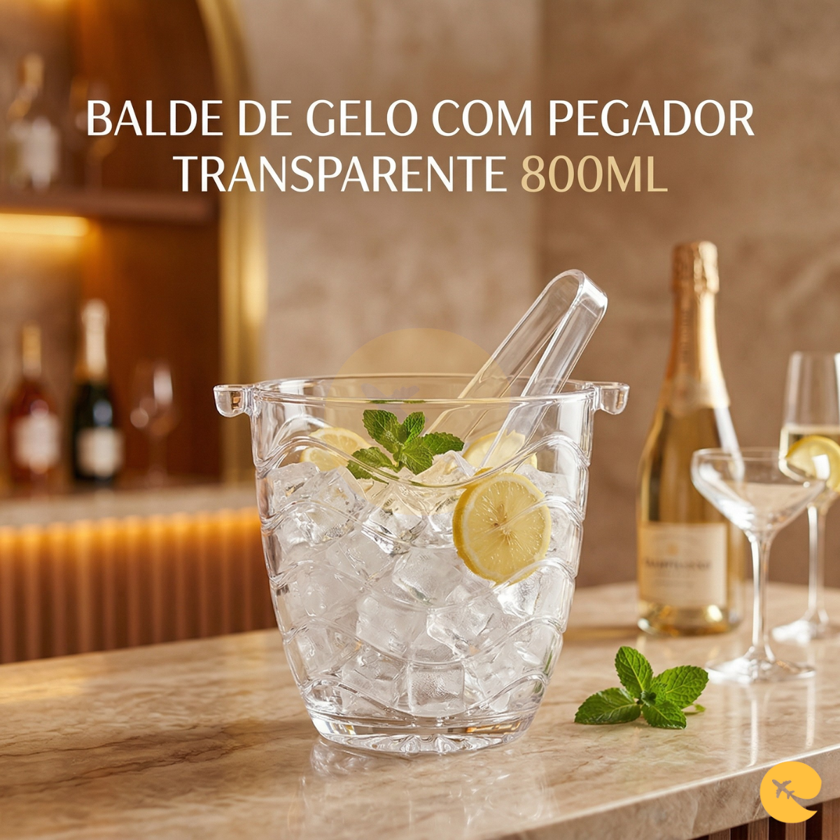 BALDE DE GELO TRANSPARENTE