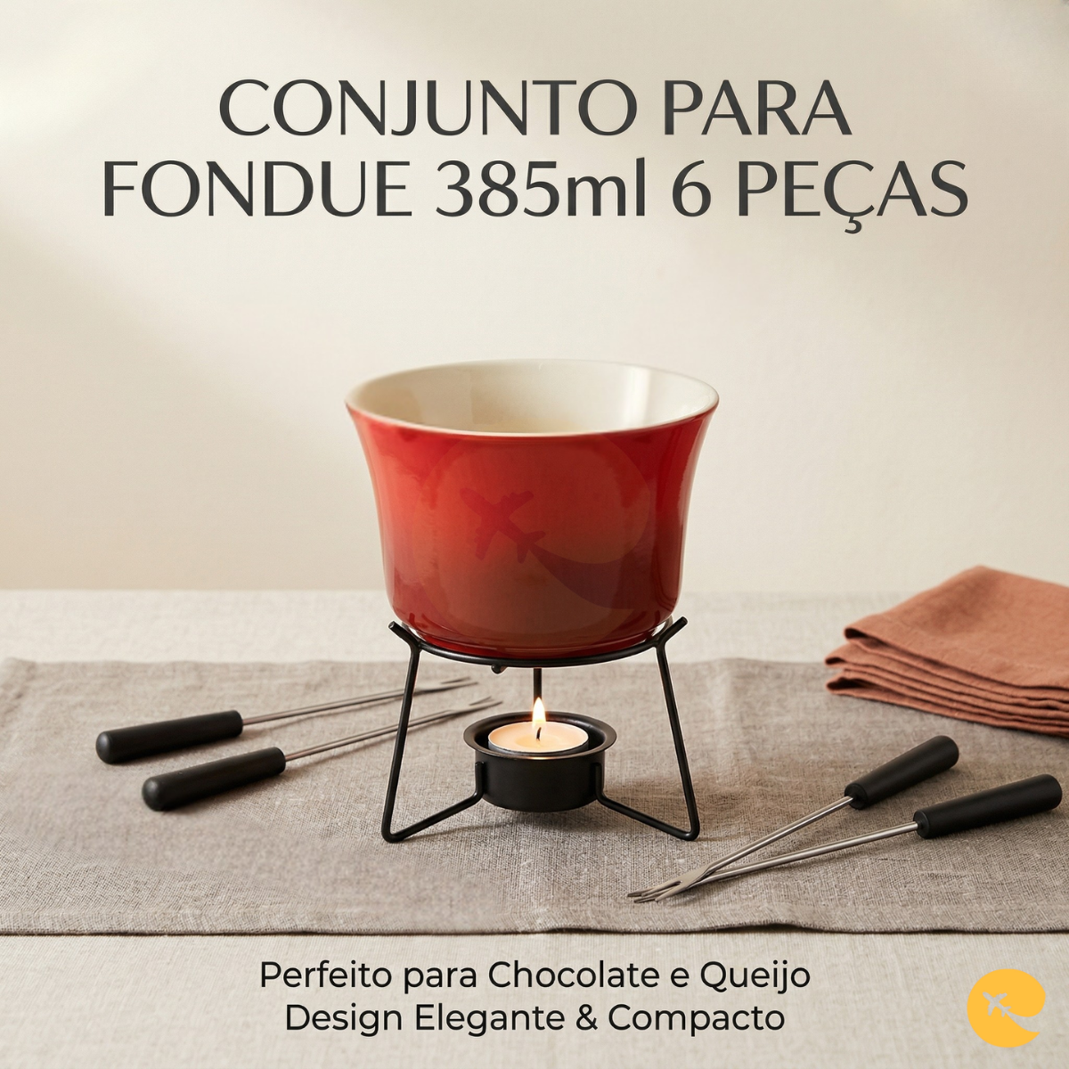 CONJUNTO PARA FONDUE  385ML  6PÇS