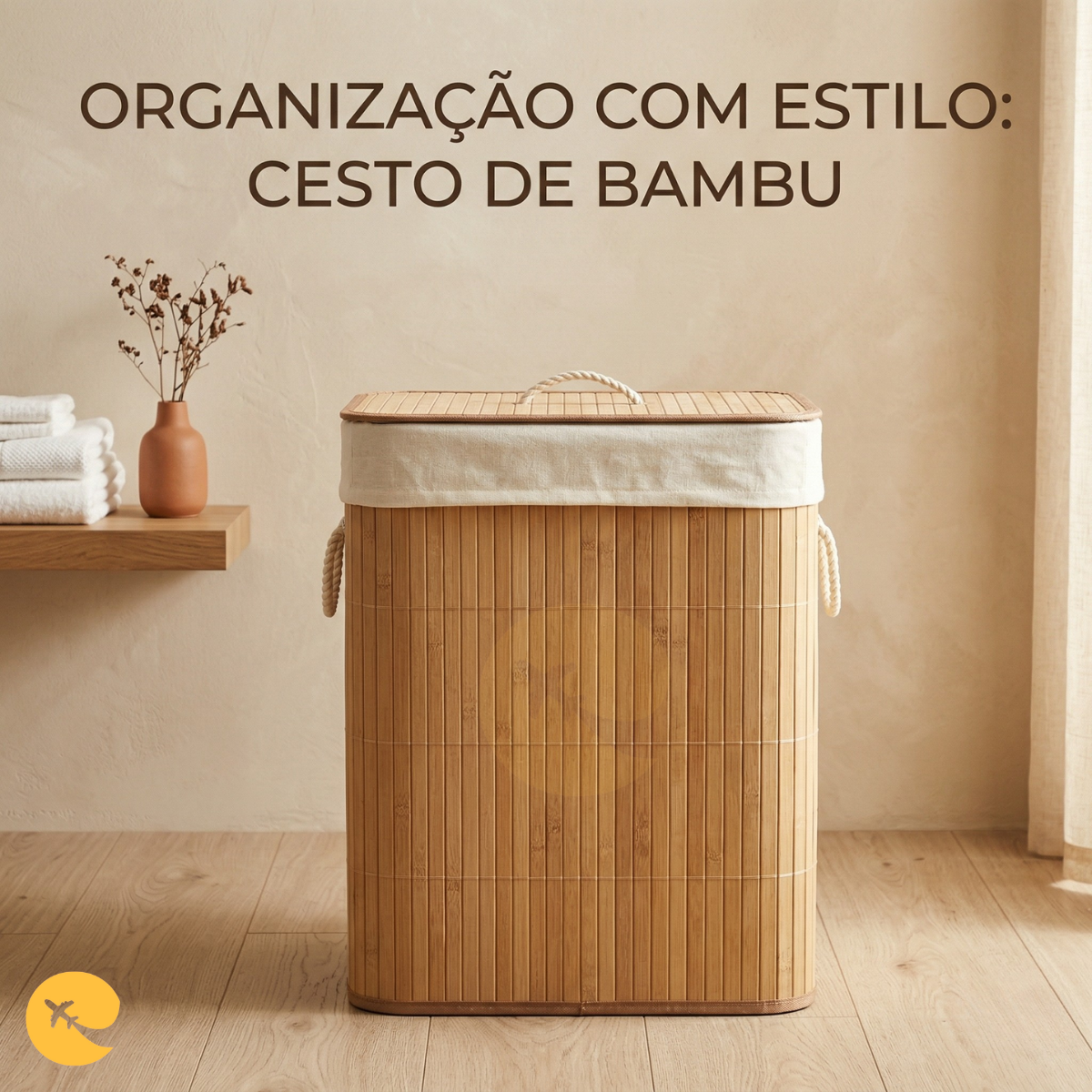 CESTO DE ROUPA BAMBU GRANDE