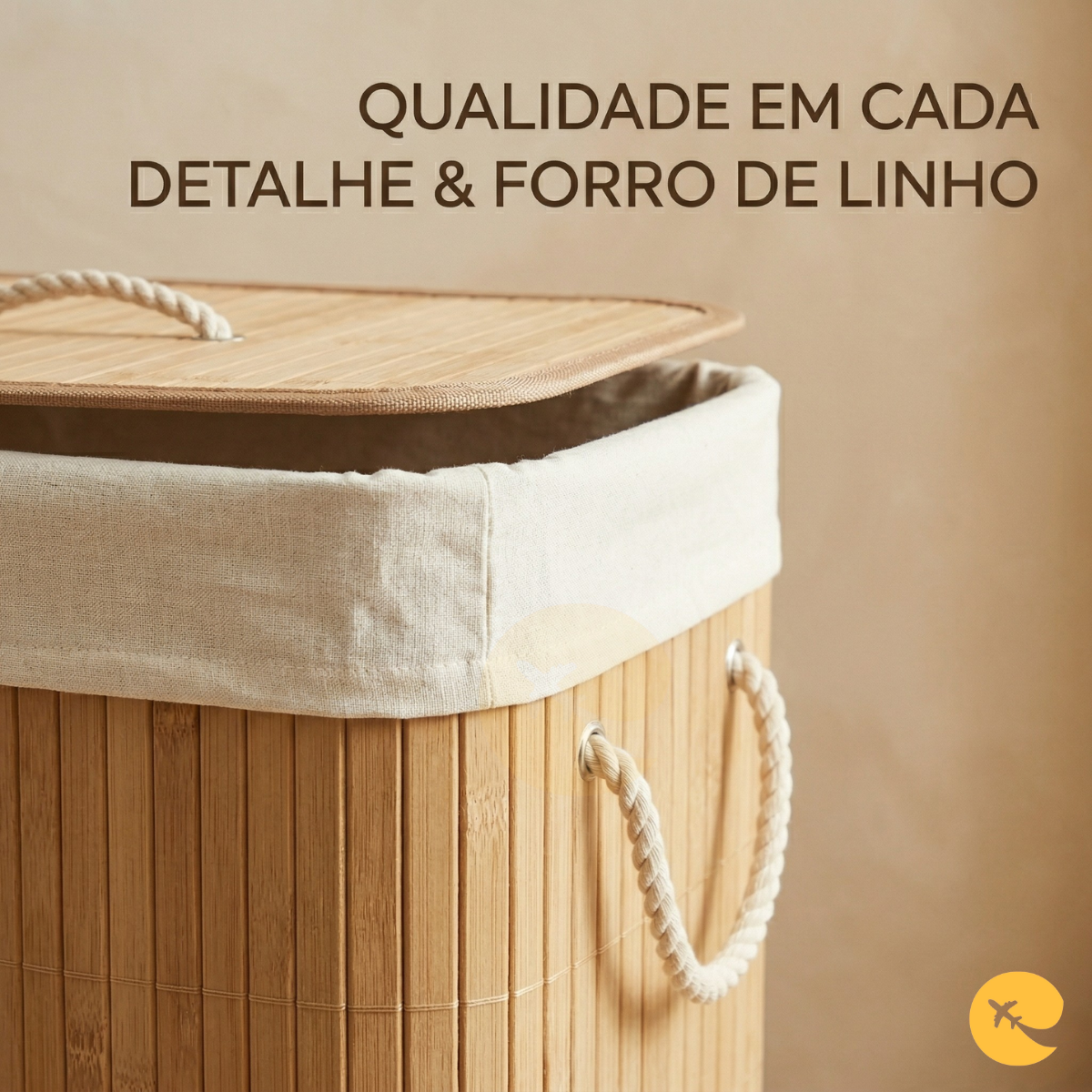 CESTO DE ROUPA BAMBU GRANDE