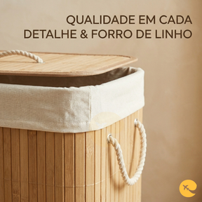 CESTO DE ROUPA BAMBU GRANDE