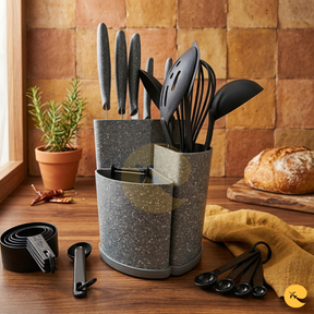 JOGO DE FACAS E UTENSÍLIOS DE COZINHA