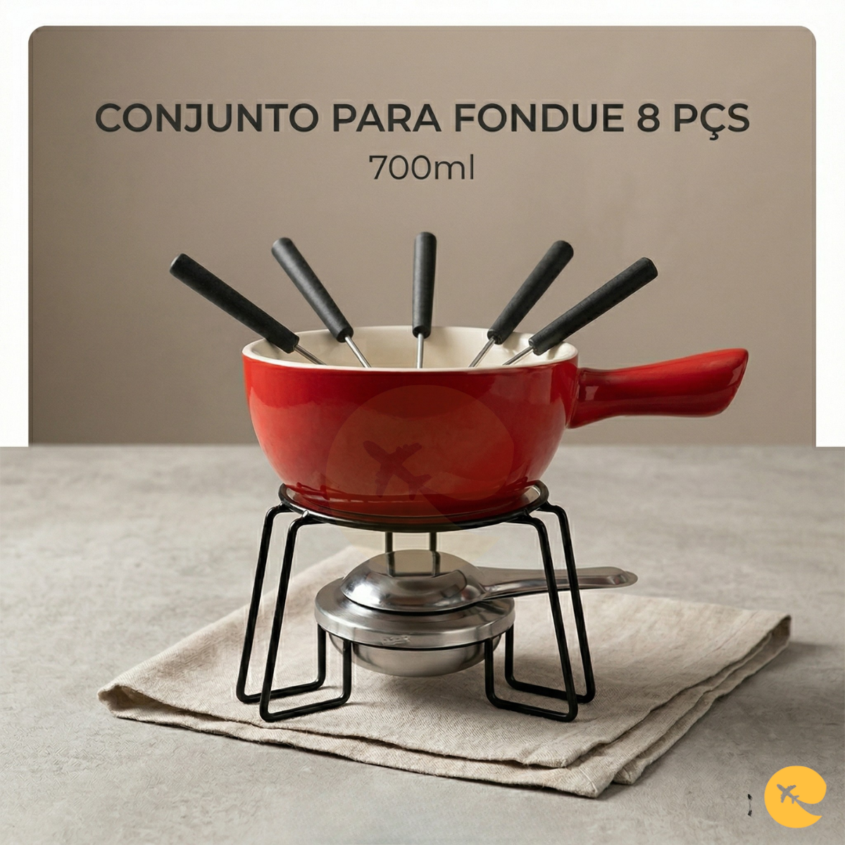 CONJUNTO PARA FONDUE  700ML  8 PÇS