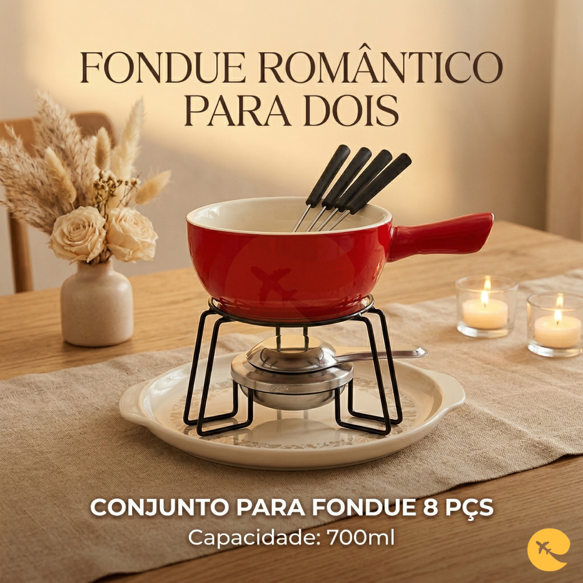 CONJUNTO PARA FONDUE  700ML  8 PÇS