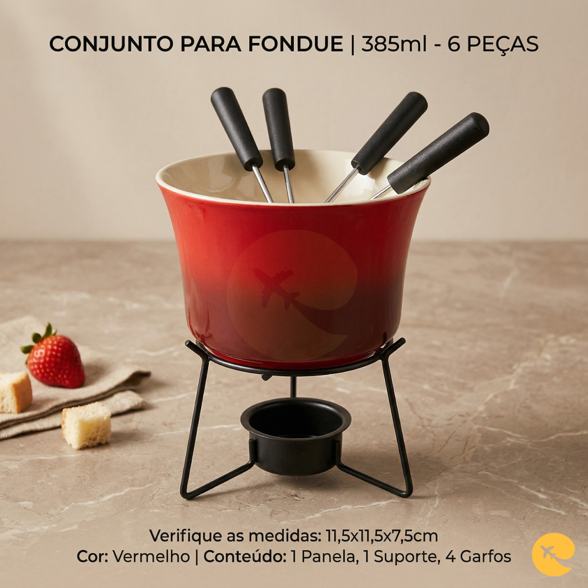 CONJUNTO PARA FONDUE  385ML  6PÇS