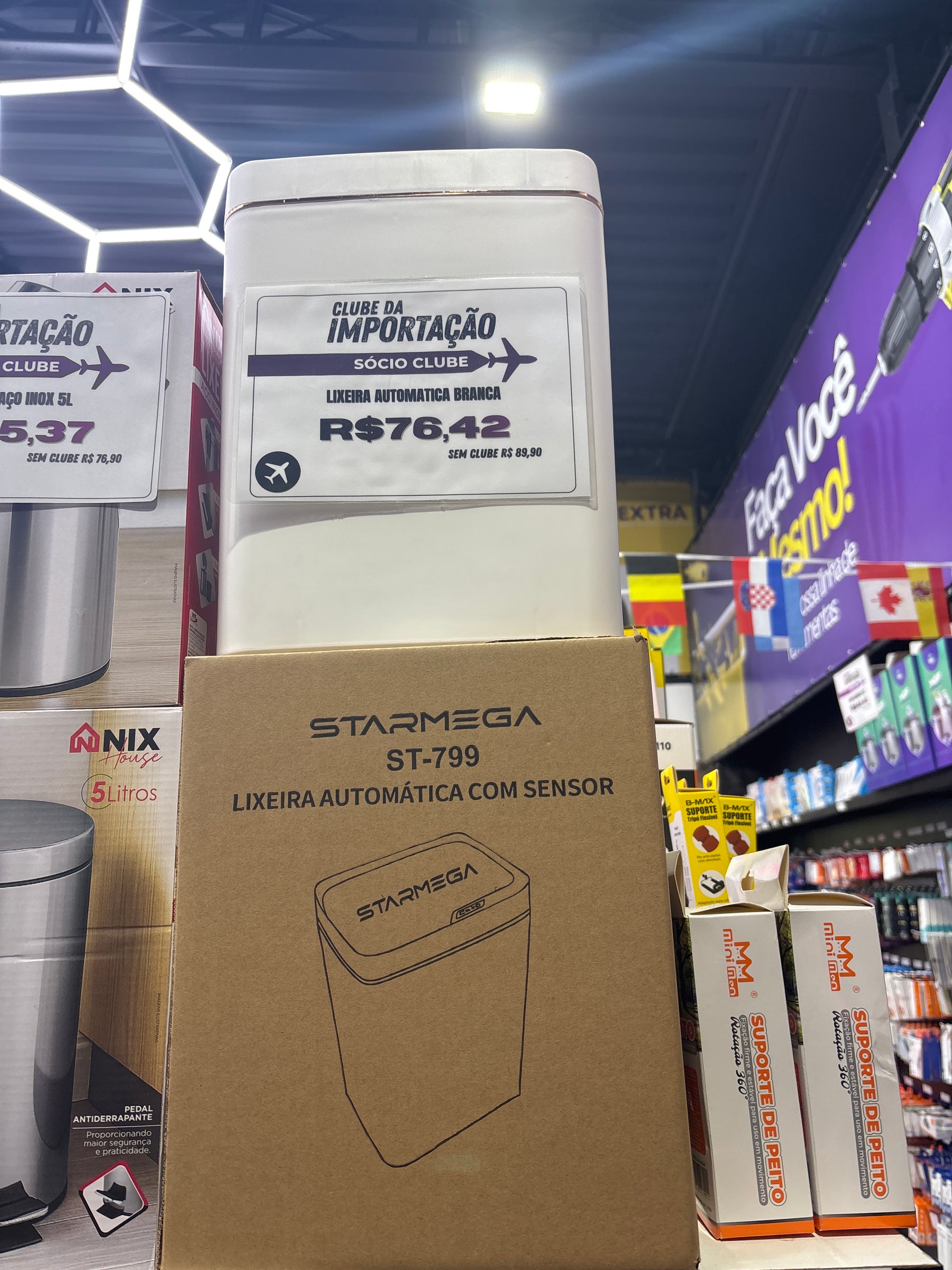 Lixeira Automática 18 Litros Com Sensor Abre E Fecha Sozinha