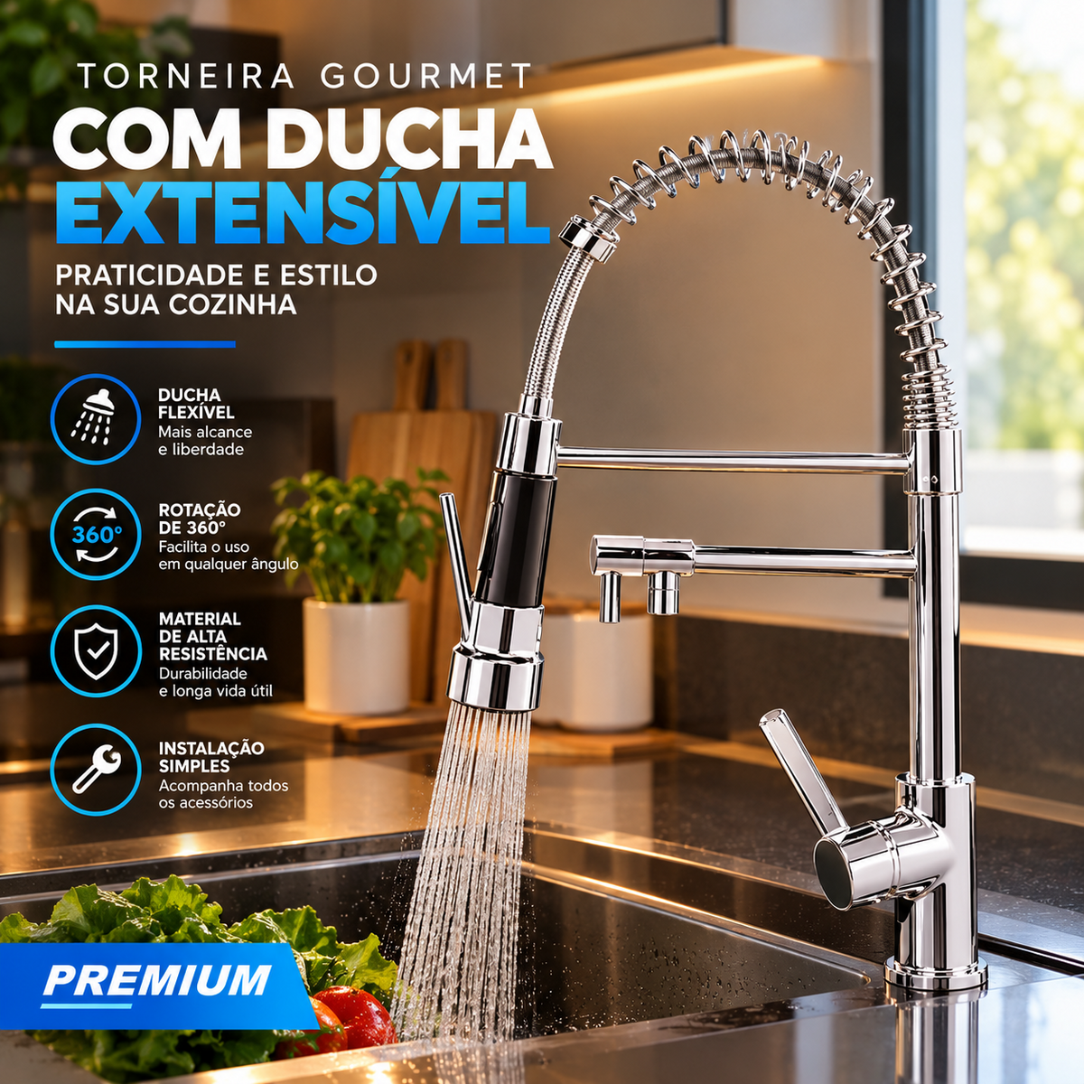 TORNEIRA COM DUXA PARA COZINHA