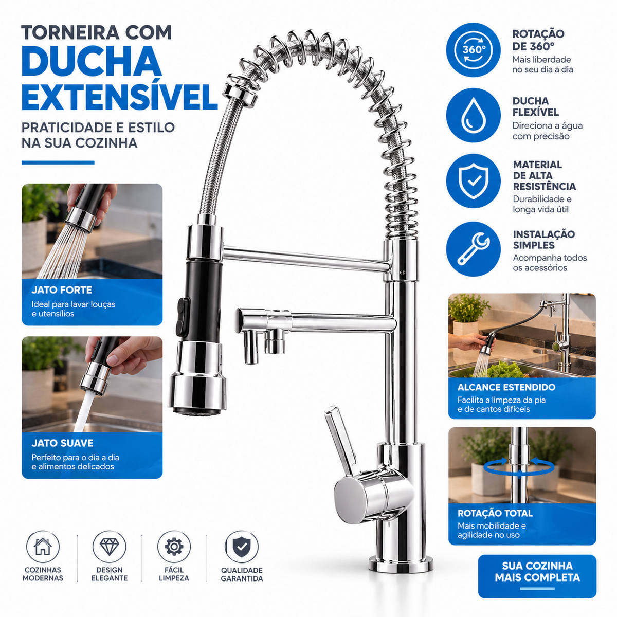 TORNEIRA COM DUXA PARA COZINHA