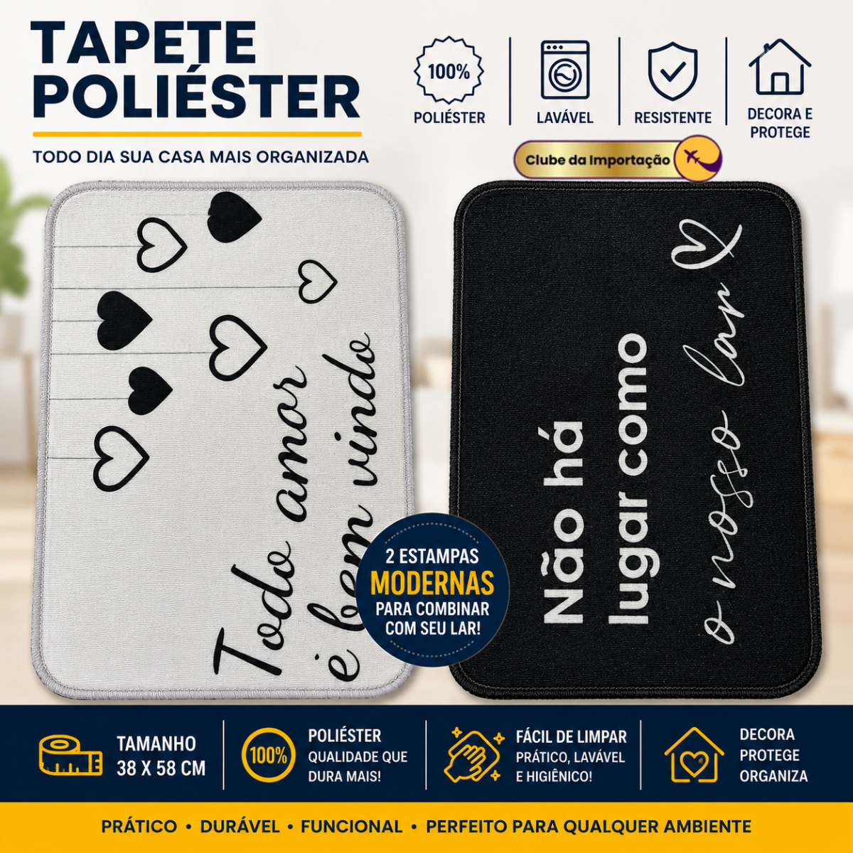 TAPETE COM FRASES EM PORTUGUES