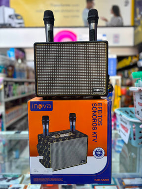 Caixa de Som com 2 Microfones Retrô