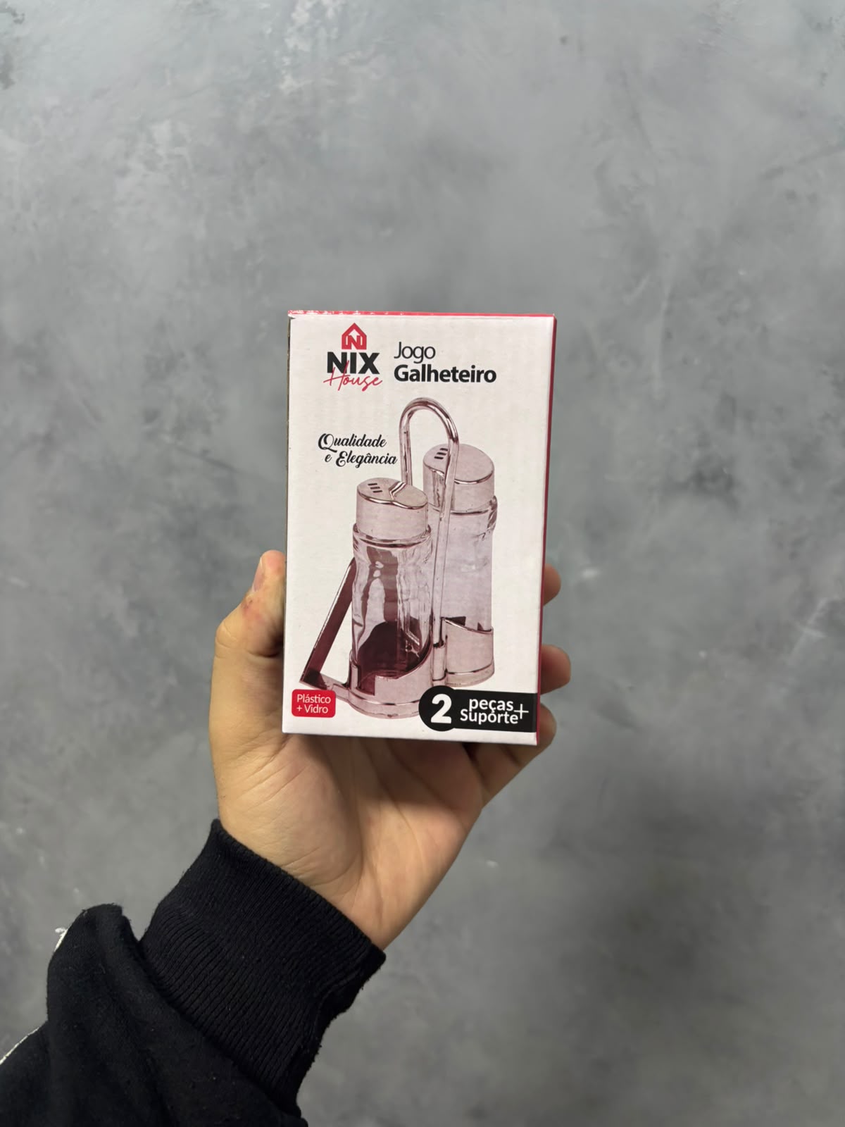 Galheteiro 2Pçs De Plastico E Vidro