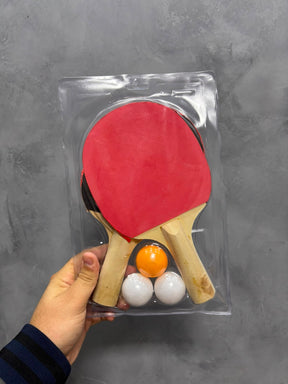 Kit Raquete de Ping Pong com 3 Bolinhas