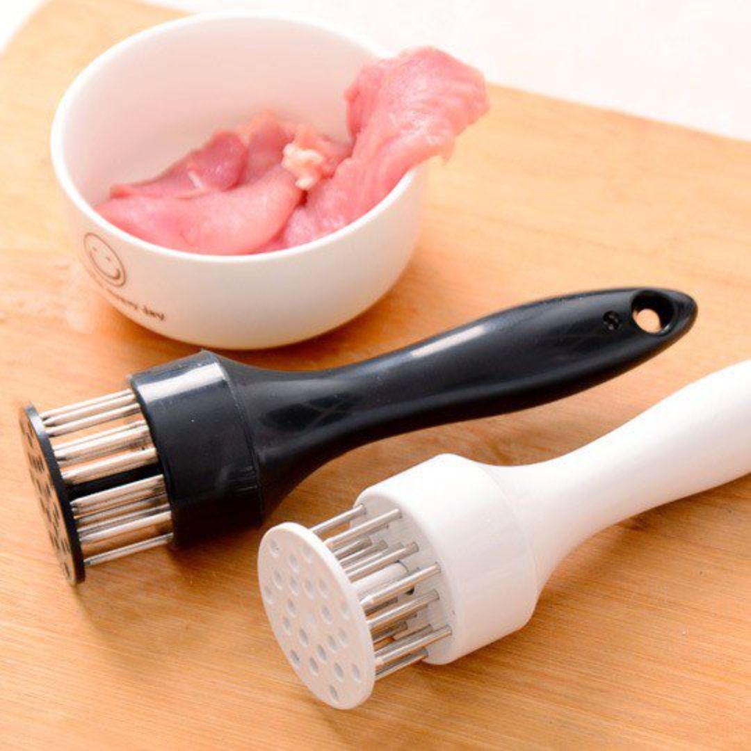 Amaciador Batedor de Carne Bife Com Furador Manual Aço Inox!