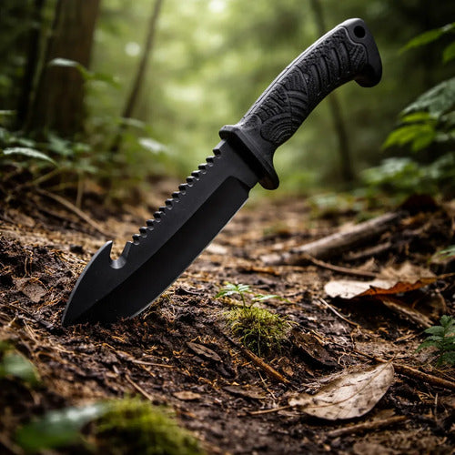 Faca Militar Tática Com Bainha Abs Rígido Rambo Super Afiada Preto