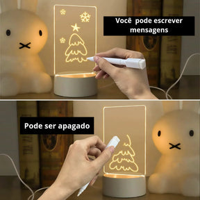 Luminária que Escreve Lousa Abajur Led